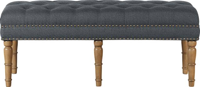 Fittonia Gray Upholstered Bench - Thumbnail - Image 3