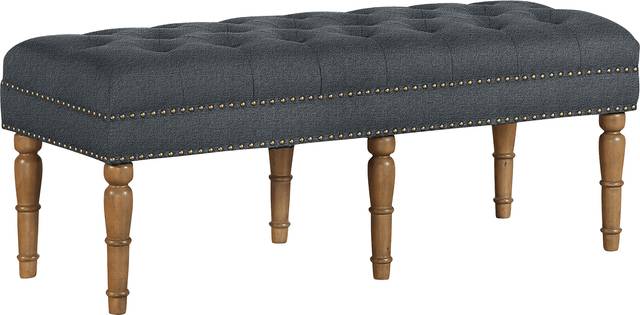 Fittonia Gray Upholstered Bench - Thumbnail - Image 1