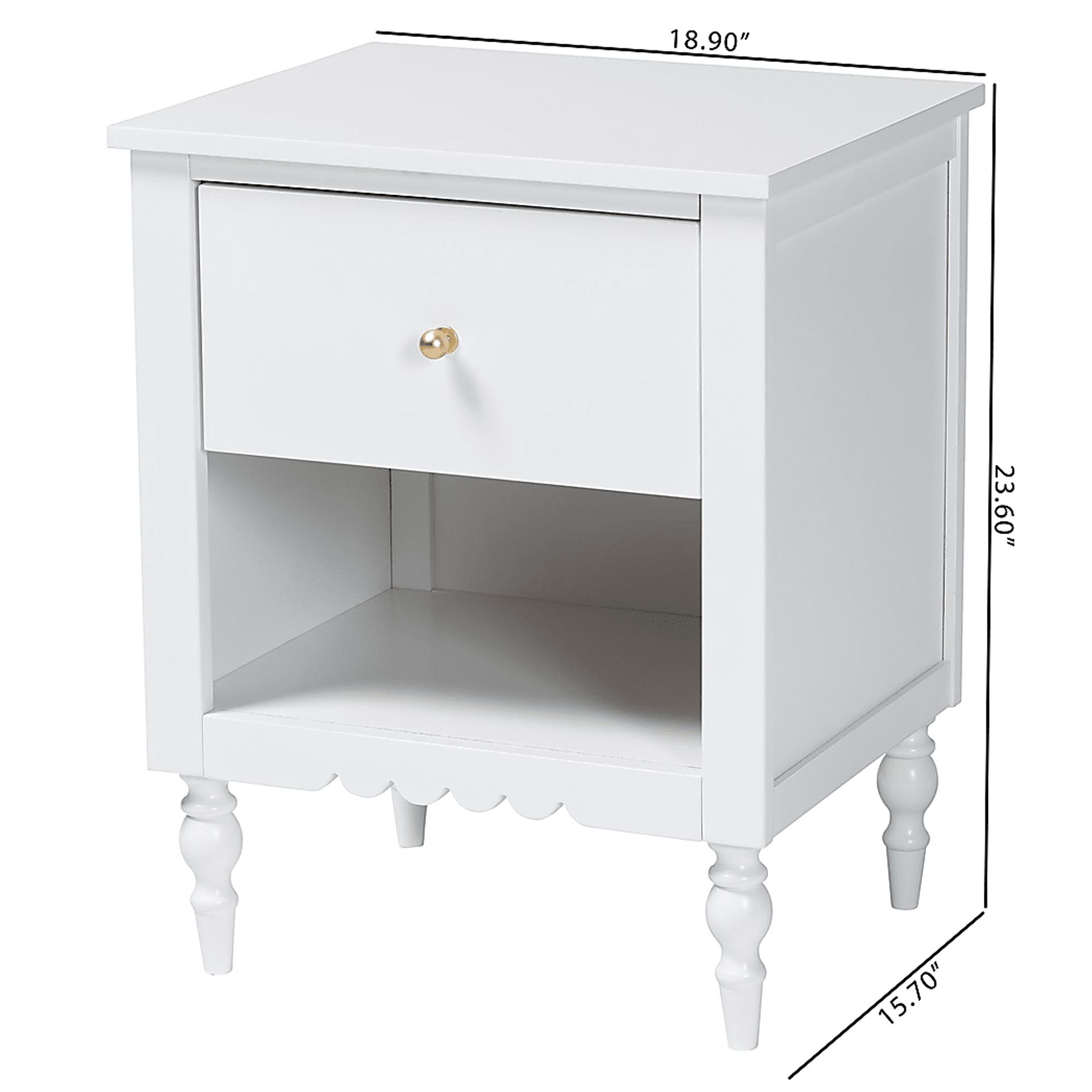 Fivelakes White Nightstand - Image 4