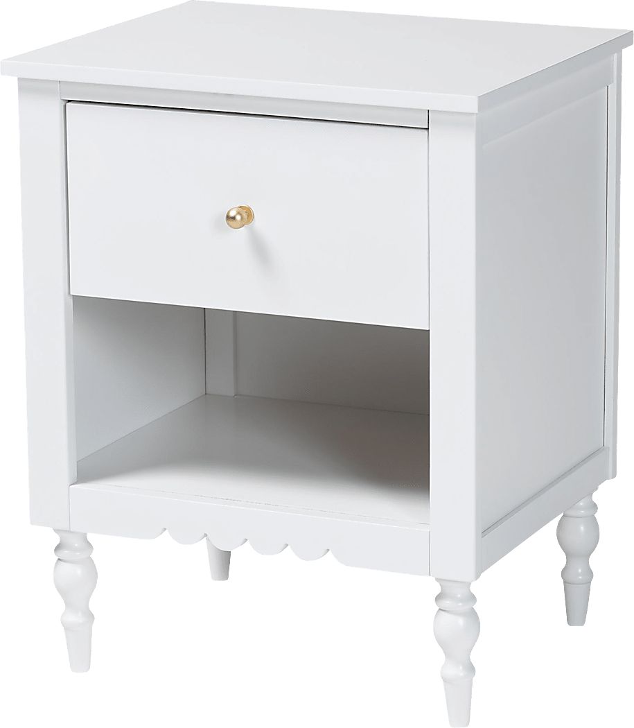 Fivelakes White Nightstand