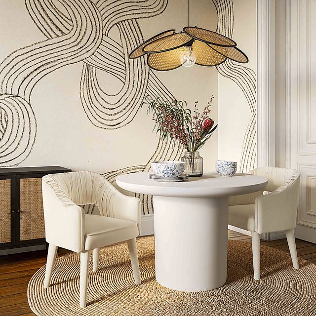 Flanary Cream Arm Chair - Thumbnail - Image 2
