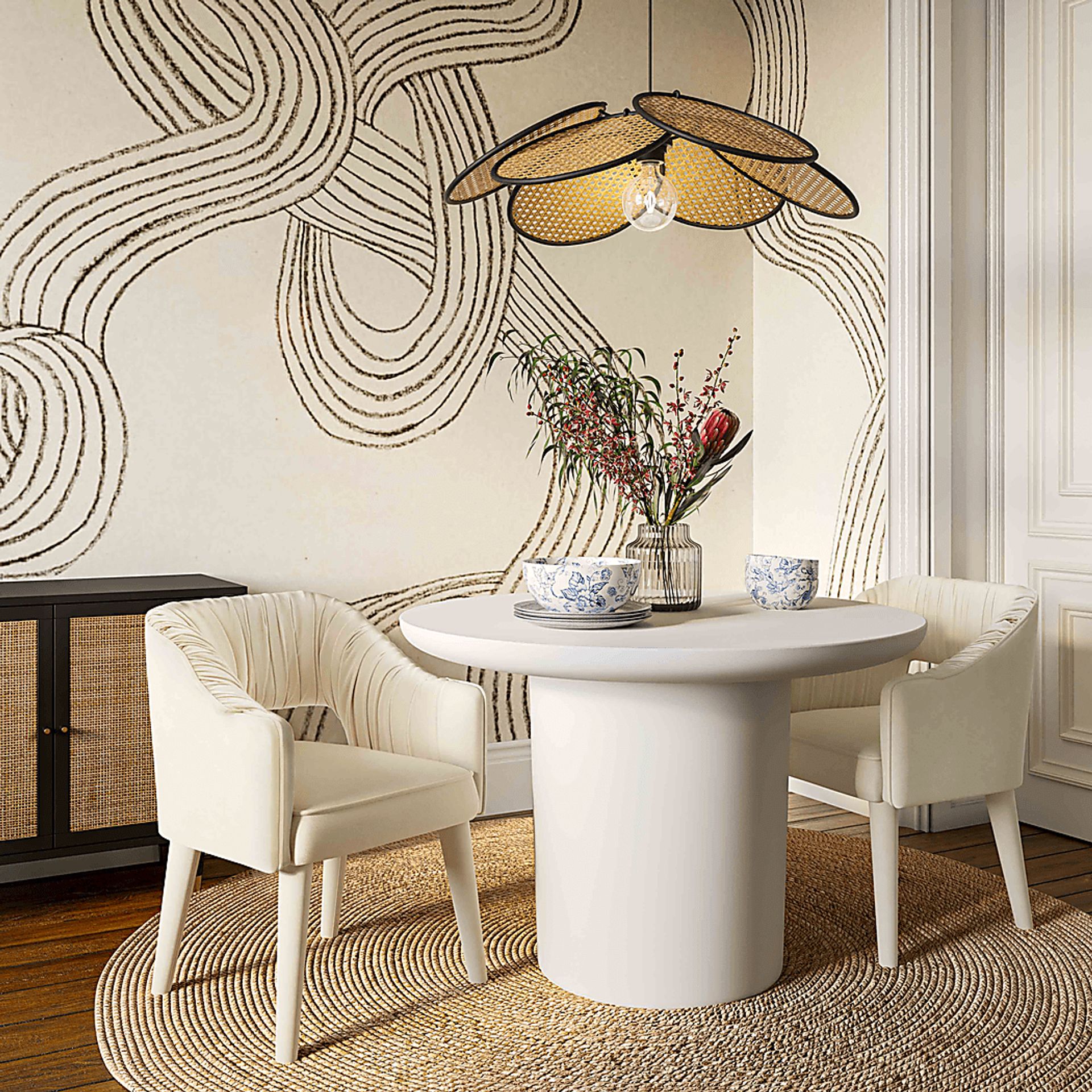 Flanary Cream Arm Chair - Image 2