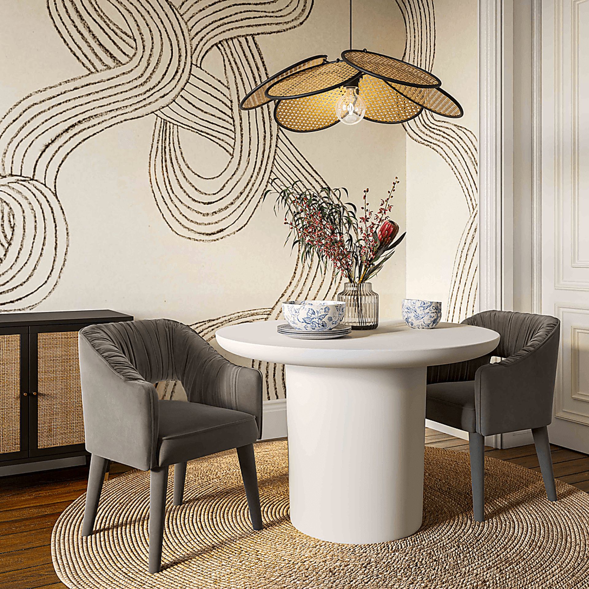 Flanary Gray Arm Chair - Image 2