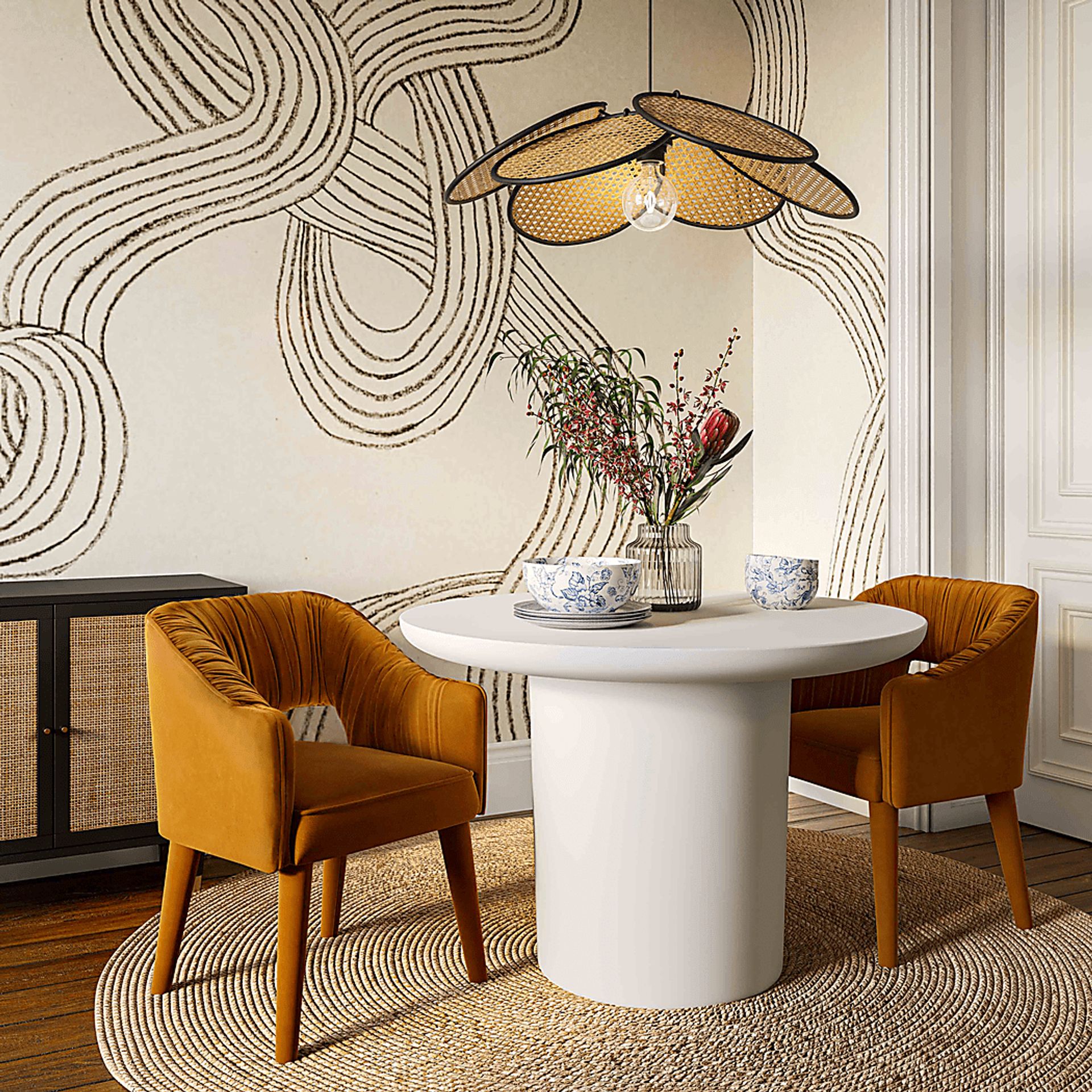 Flanary Orange Arm Chair - Image 2