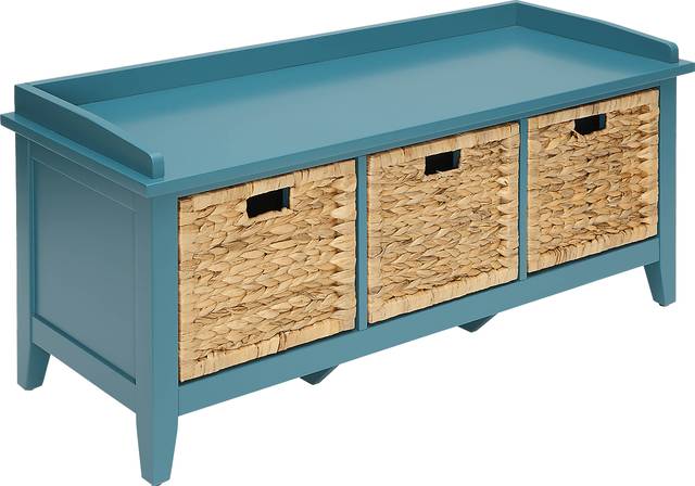 Flavius Blue Storage Bench - Thumbnail - Image 1