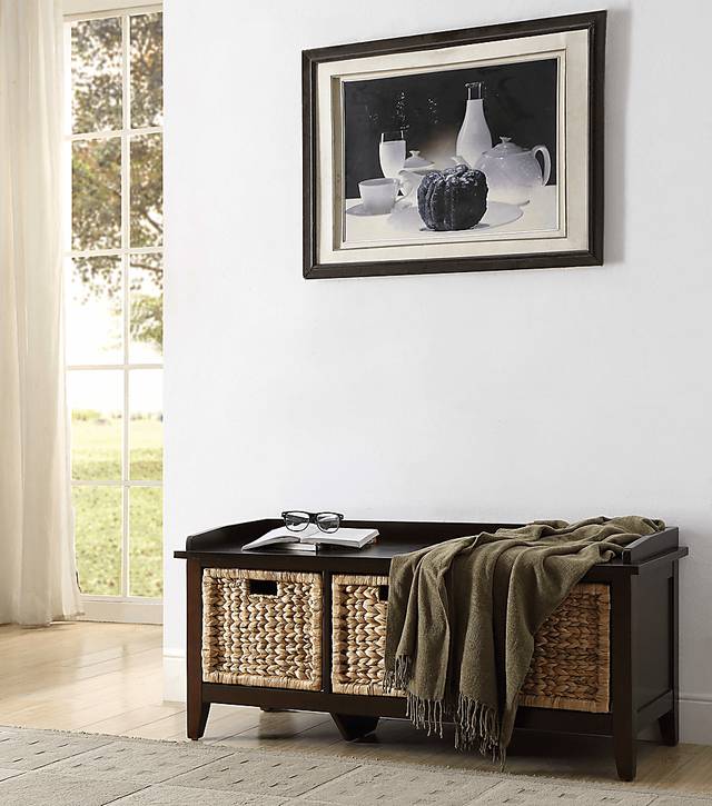 Flavius Brown Storage Bench - Thumbnail - Image 2