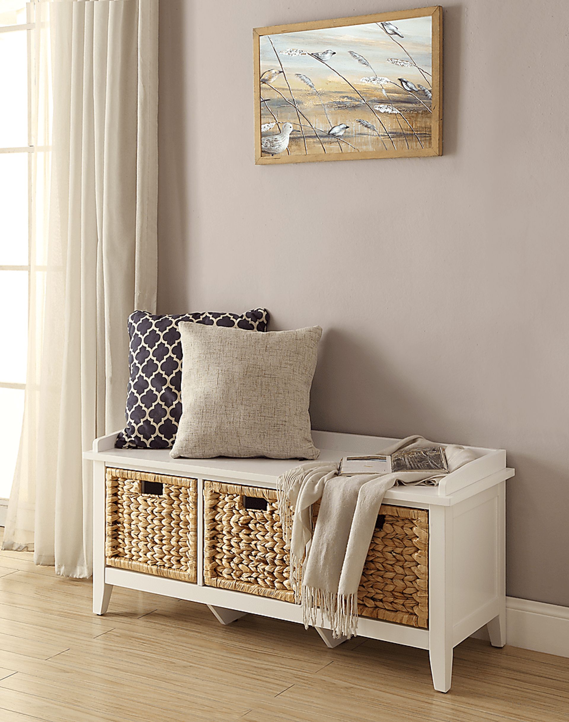 Flavius White Storage Bench - Image 3
