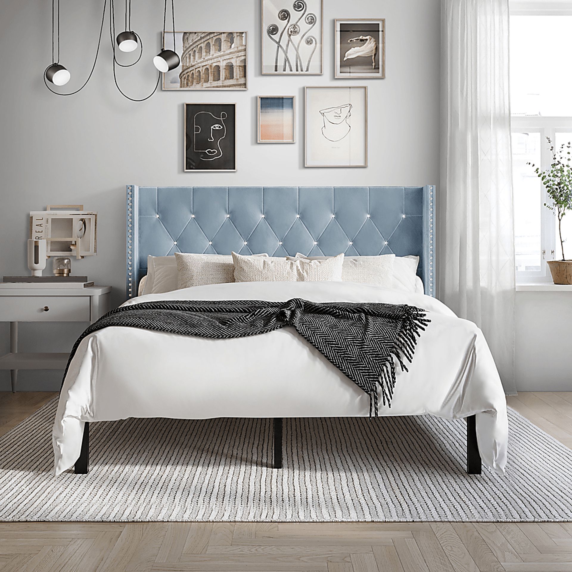 Flaxavenue Light Blue Twin Bed - Image 2