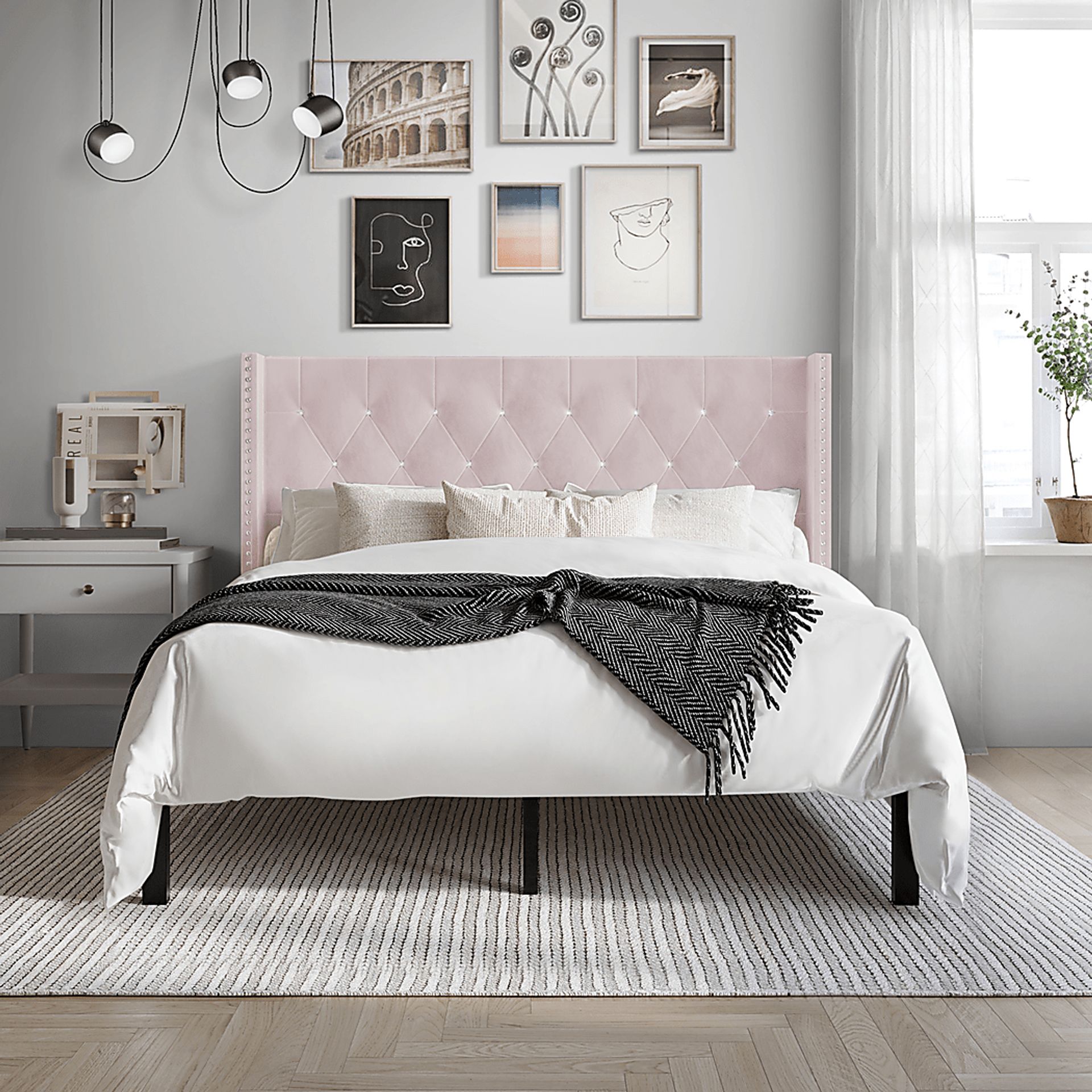 Flaxavenue Light Pink Twin Bed - Image 2