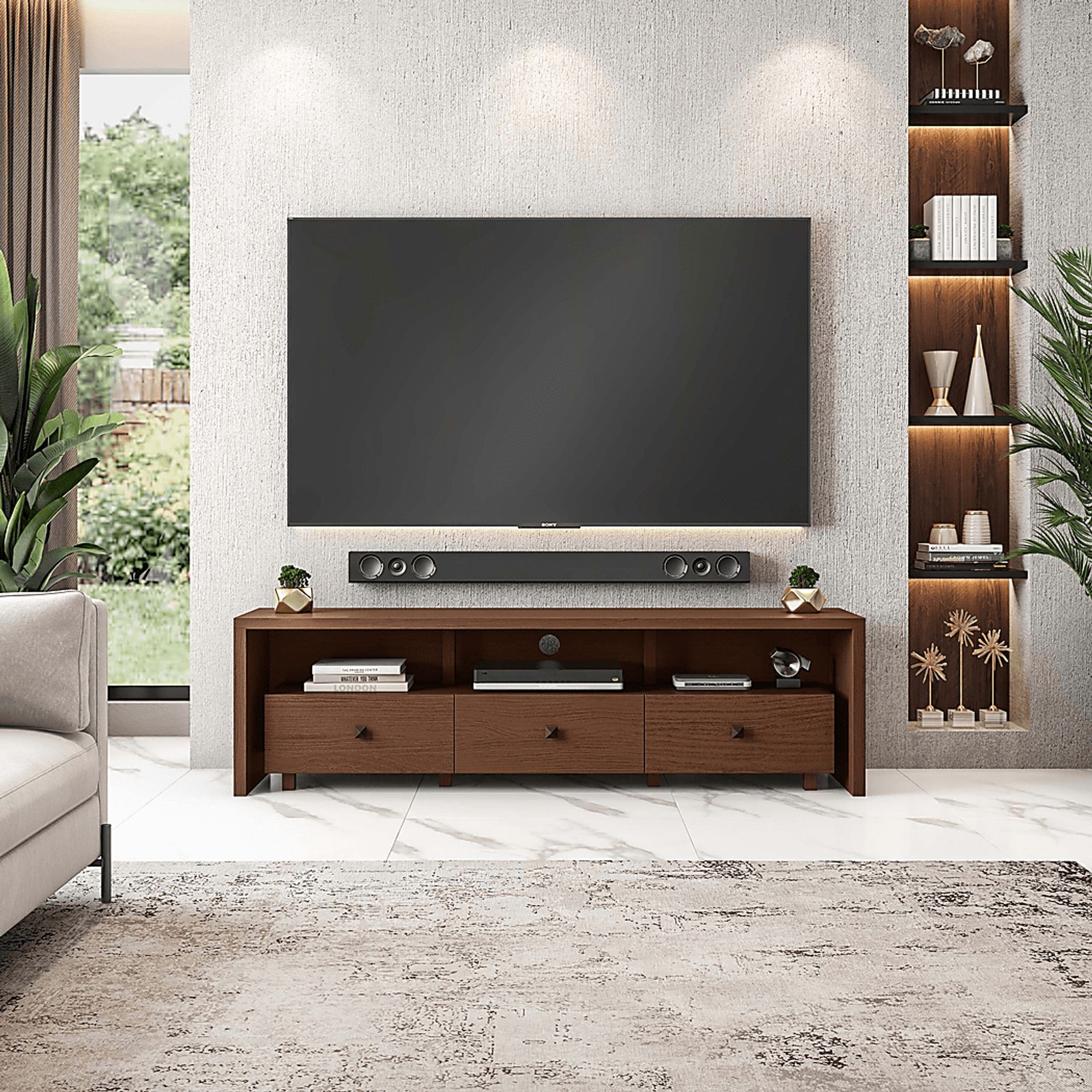 Flemris Hickory 70 in. Console - Image 2