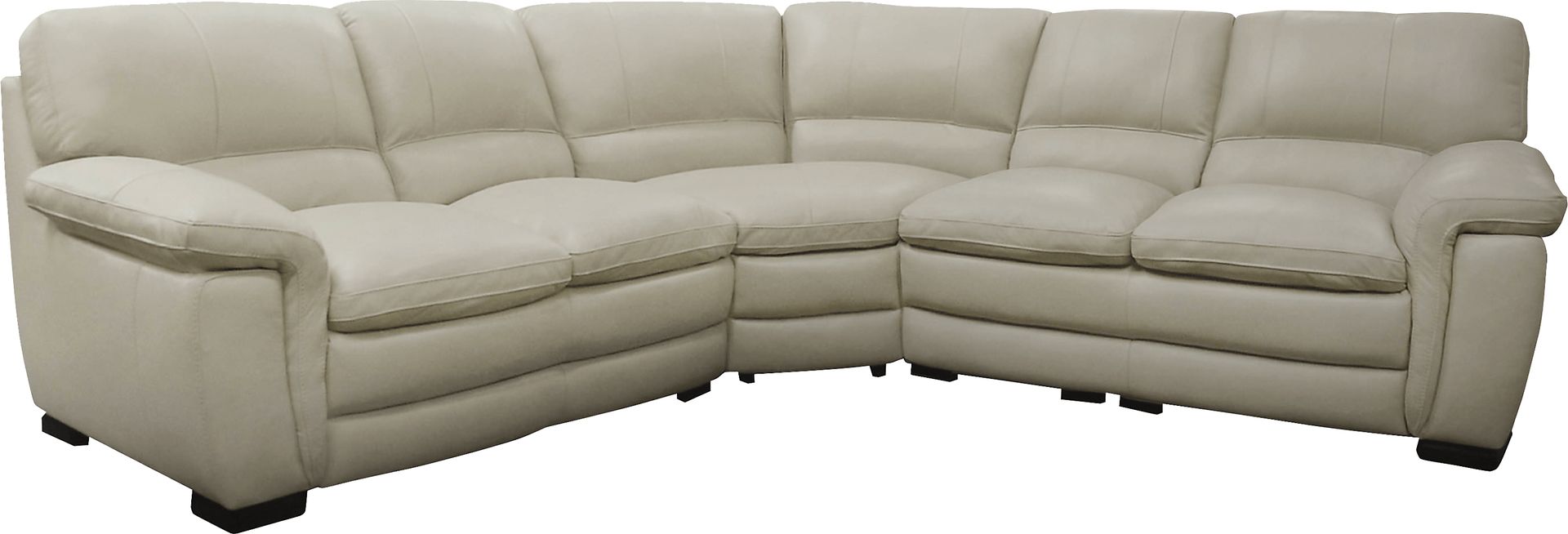 Fletcher Park Stone 3 Pc Leather Sectional - Image 1
