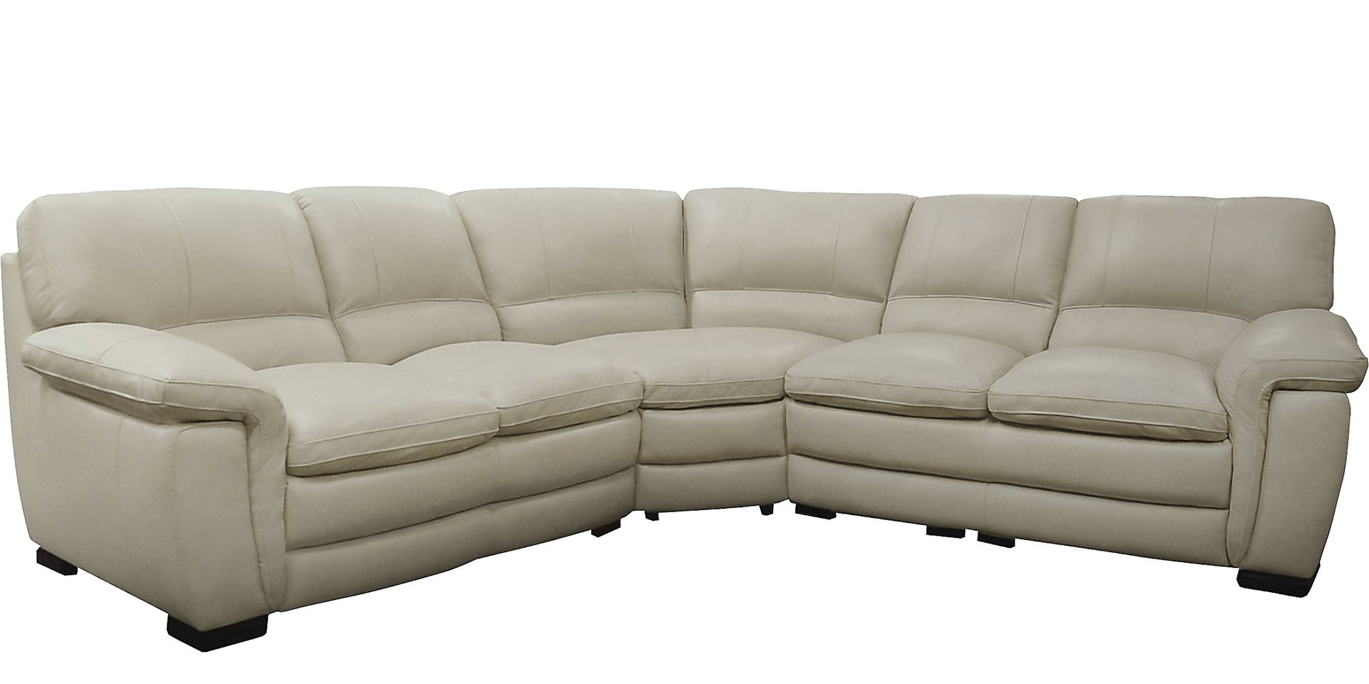 Fletcher Park Stone 3 Pc Leather Sectional - Image 2