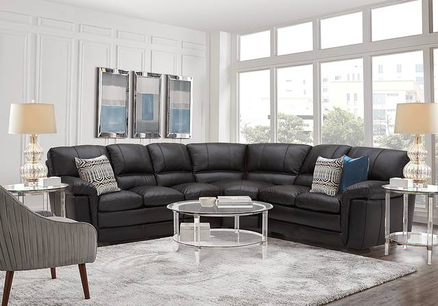 Fletcher Park Tobacco Leather 4 Pc Sectional - Thumbnail - Image 1