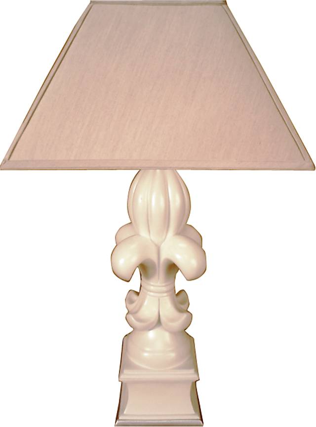 Fleur De Lis White Lamp - Thumbnail - Image 1