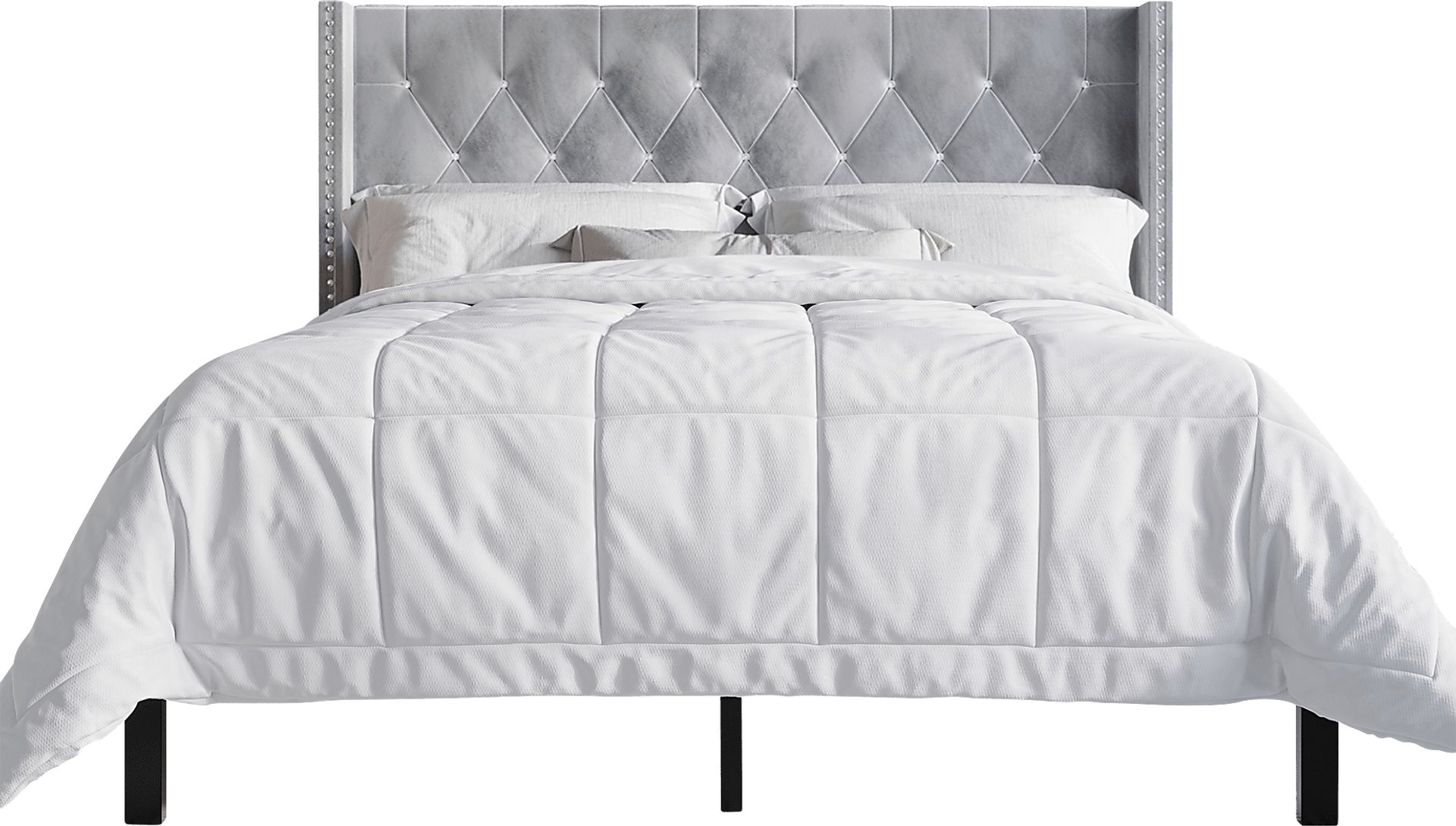 Flintrow Light Gray Full Bed with 2 Nightstands - Image 3
