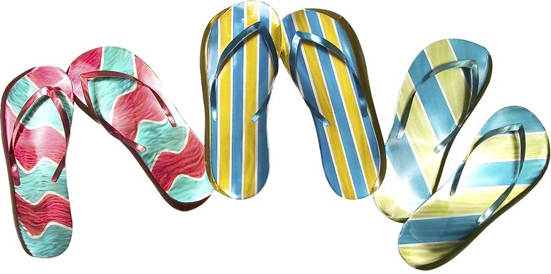 Flip Flop Multi-Color Outdoor Wall Art