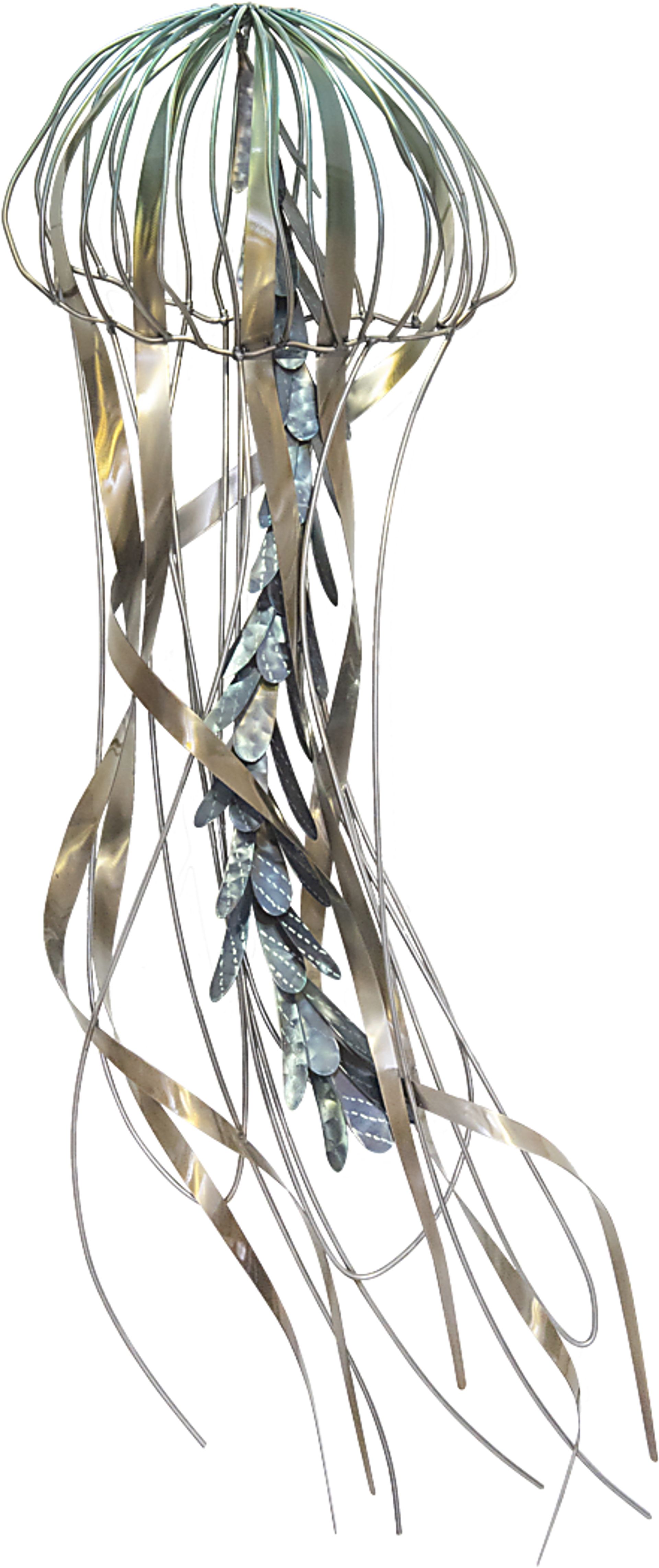 Floating Jellyfish Bronze Outdoor Wall Art - Image 1