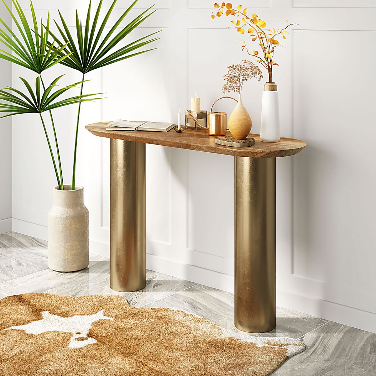 Floatplane Gold Colors,Metal Sofa Table | Rooms to Go