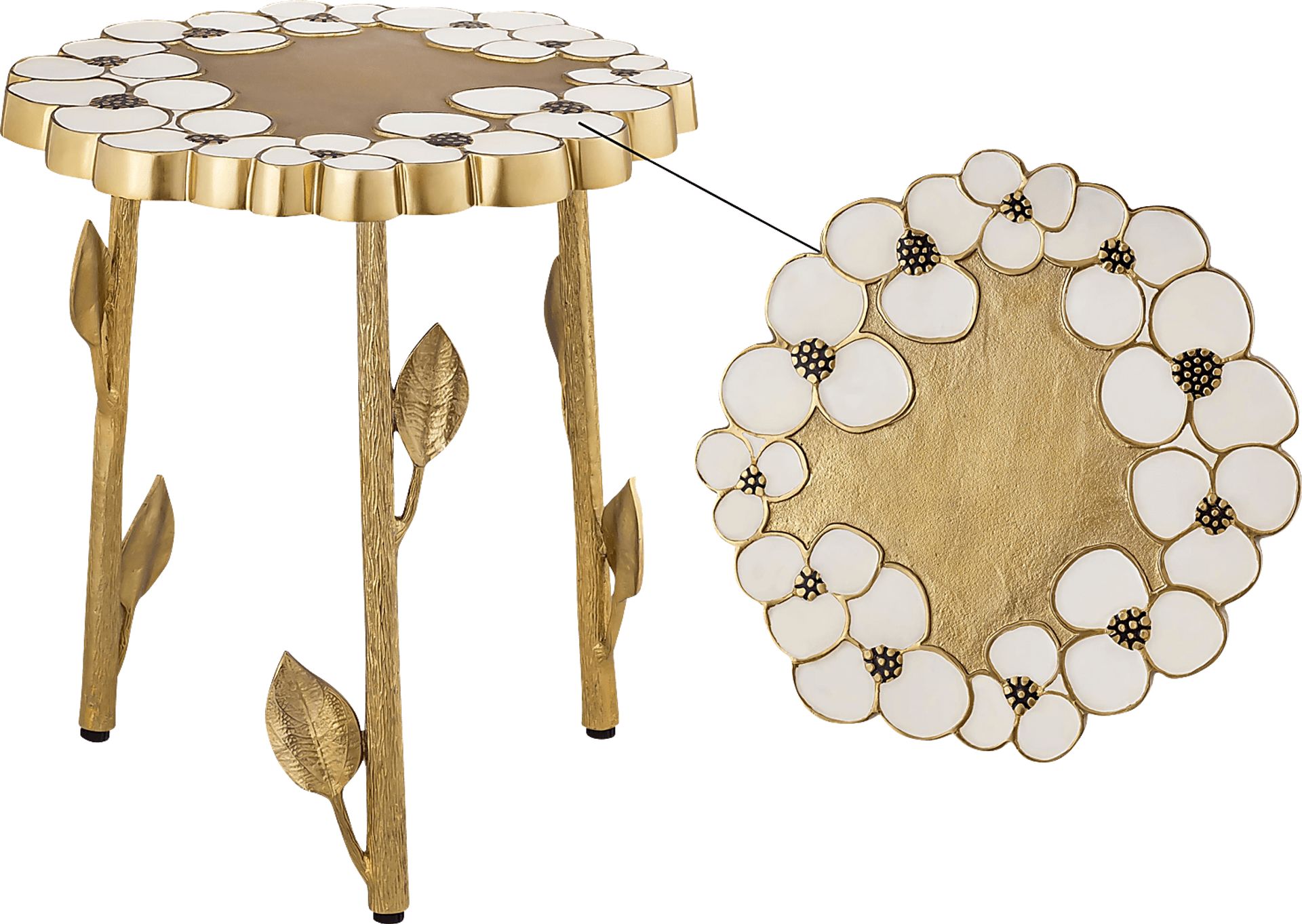 Flora Ann Brass Accent Table - Image 2