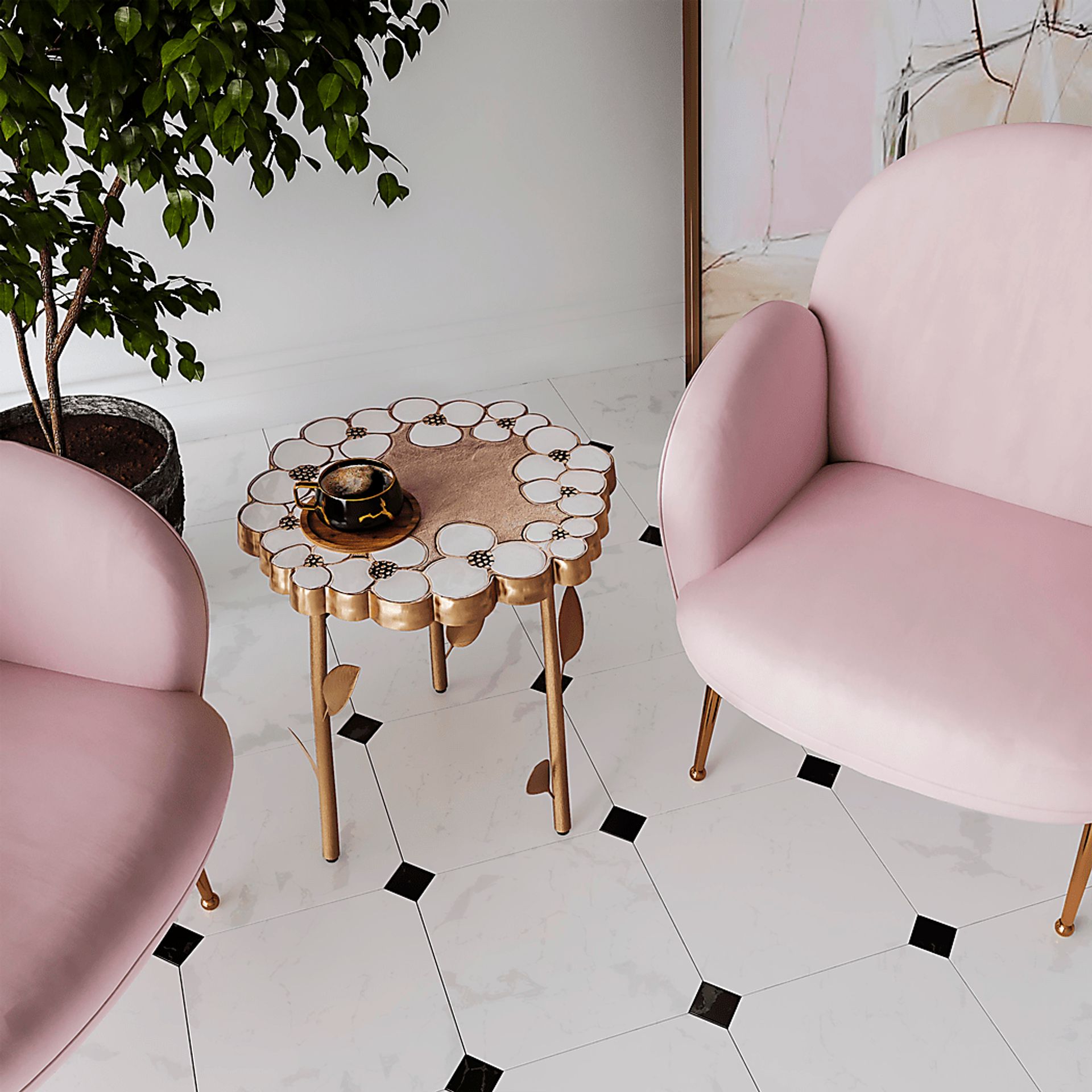 Flora Ann Brass Accent Table - Image 7
