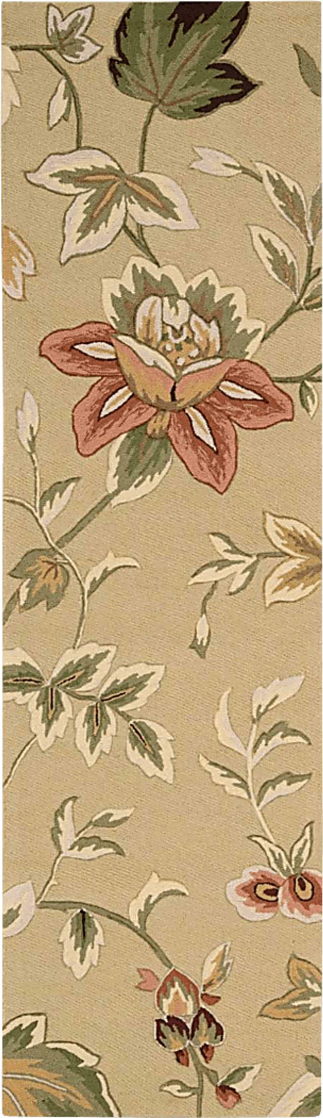 Floral Blooms Beige 2' x 8' Rug - Thumbnail - Image 1