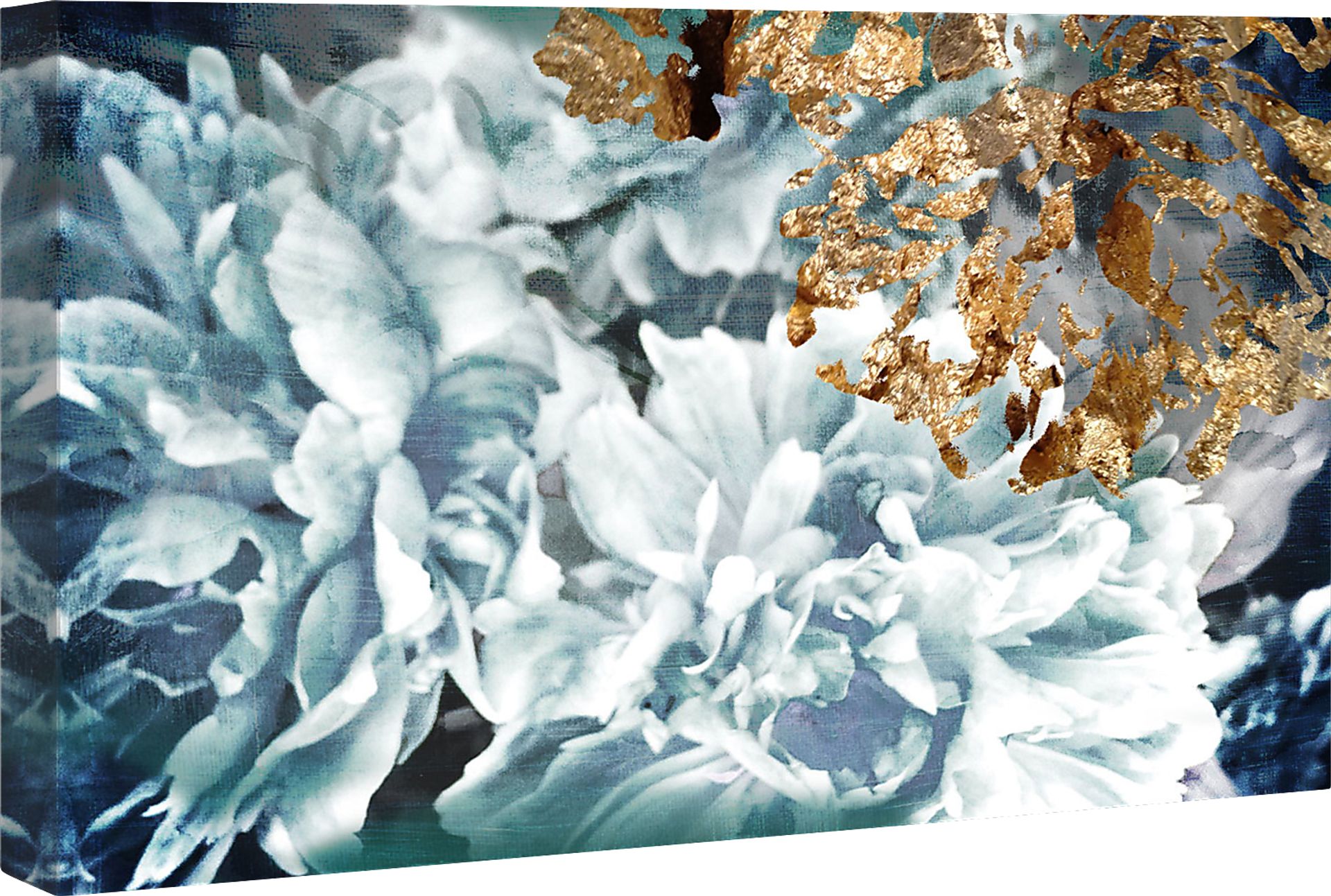 Floral Delight Blue Artwork - Image 2