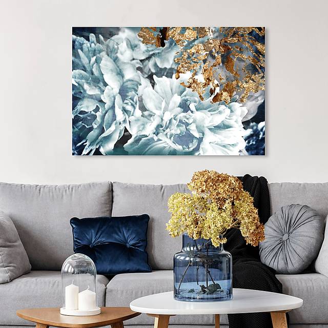 Floral Delight Blue Artwork - Thumbnail - Image 4