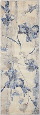 Floral Dreams Blue 2'3 x 8' Rug