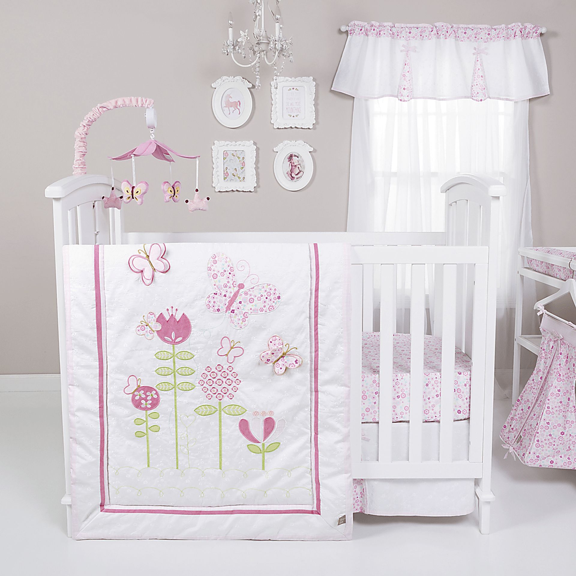 Floral Fun Pink 6 Pc Baby Bedding Set - Image 1
