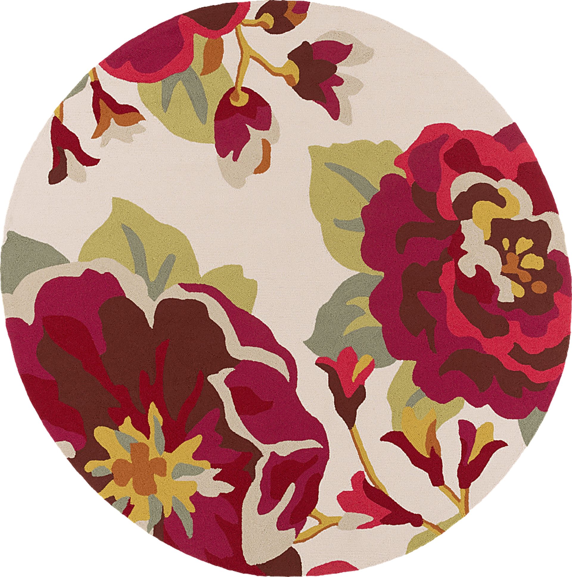 Florin Crimson 8' Round Indoor/Outdoor Rug - Image 1