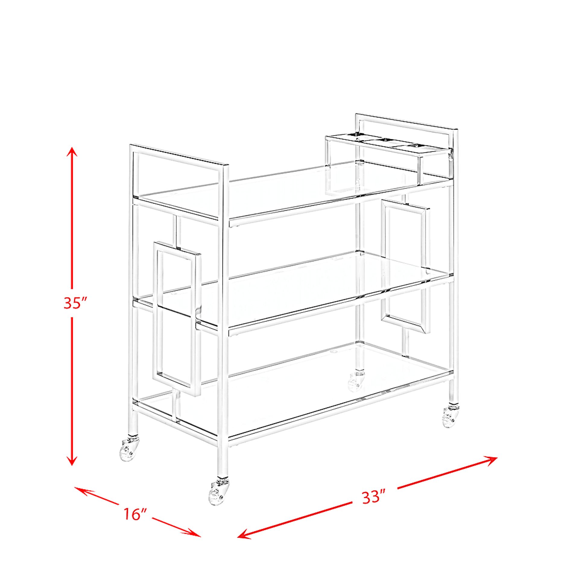 Flournoy Chrome Bar Cart - Image 6