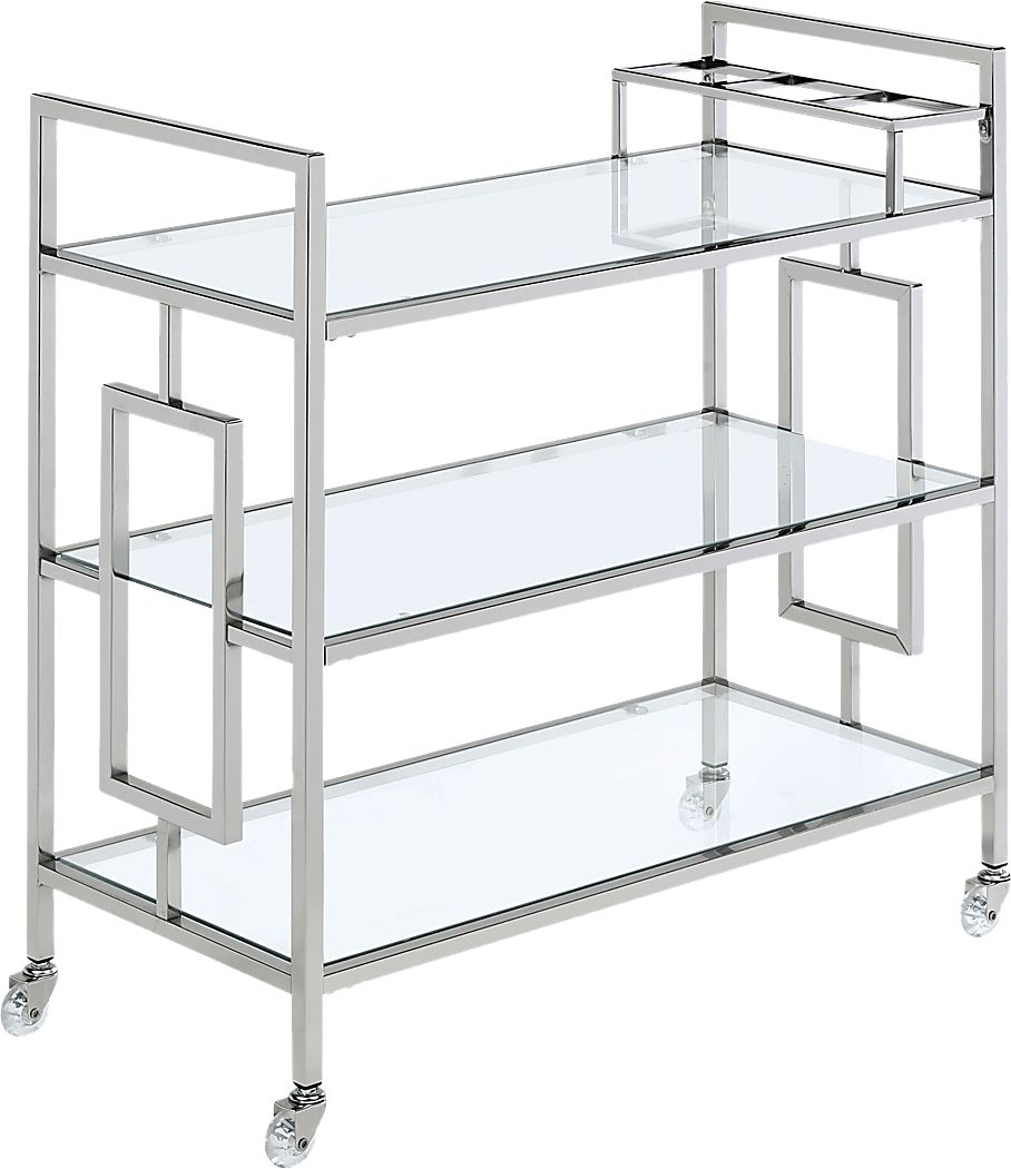 Flournoy Chrome Bar Cart