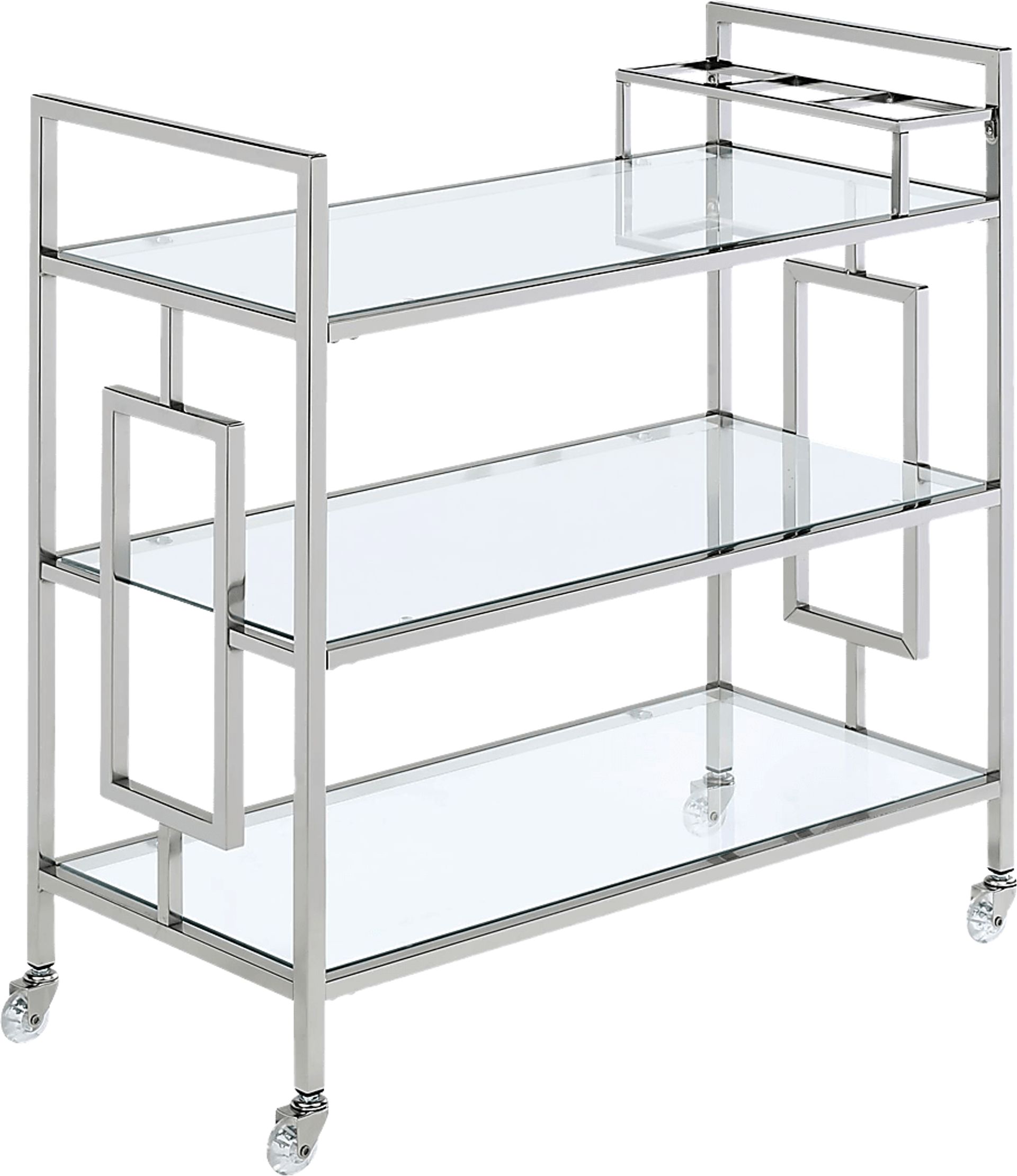 Flournoy Chrome Bar Cart - Image 1