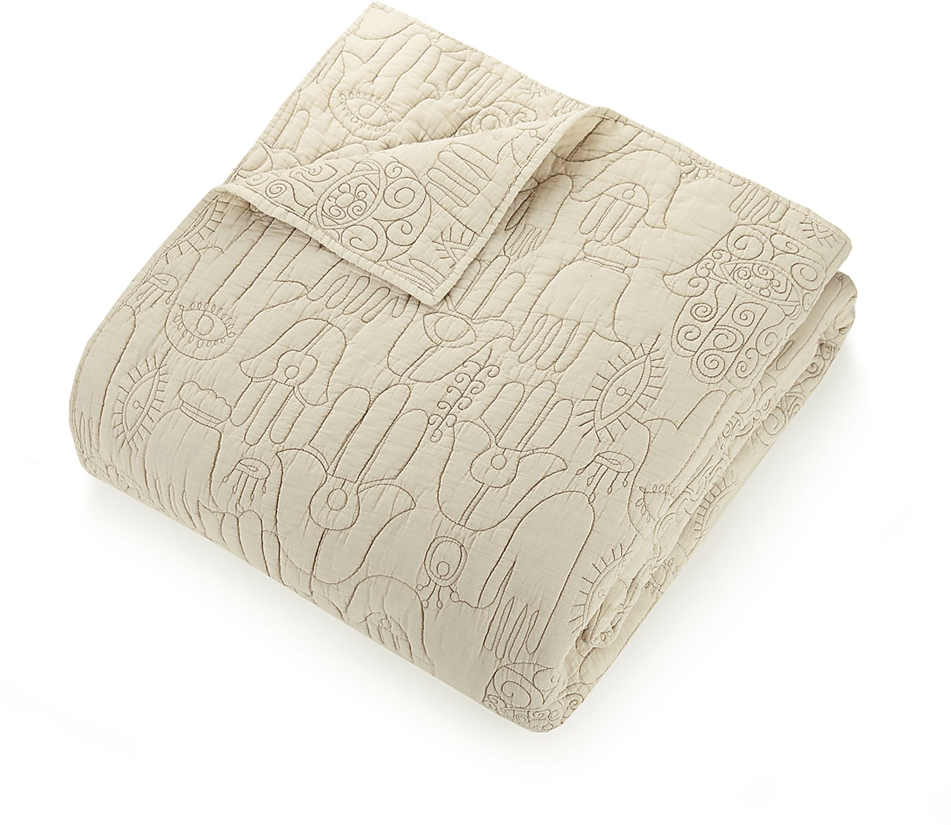 Flournoy Natural Full/Queen 3 Pc Quilt Set - Image 4