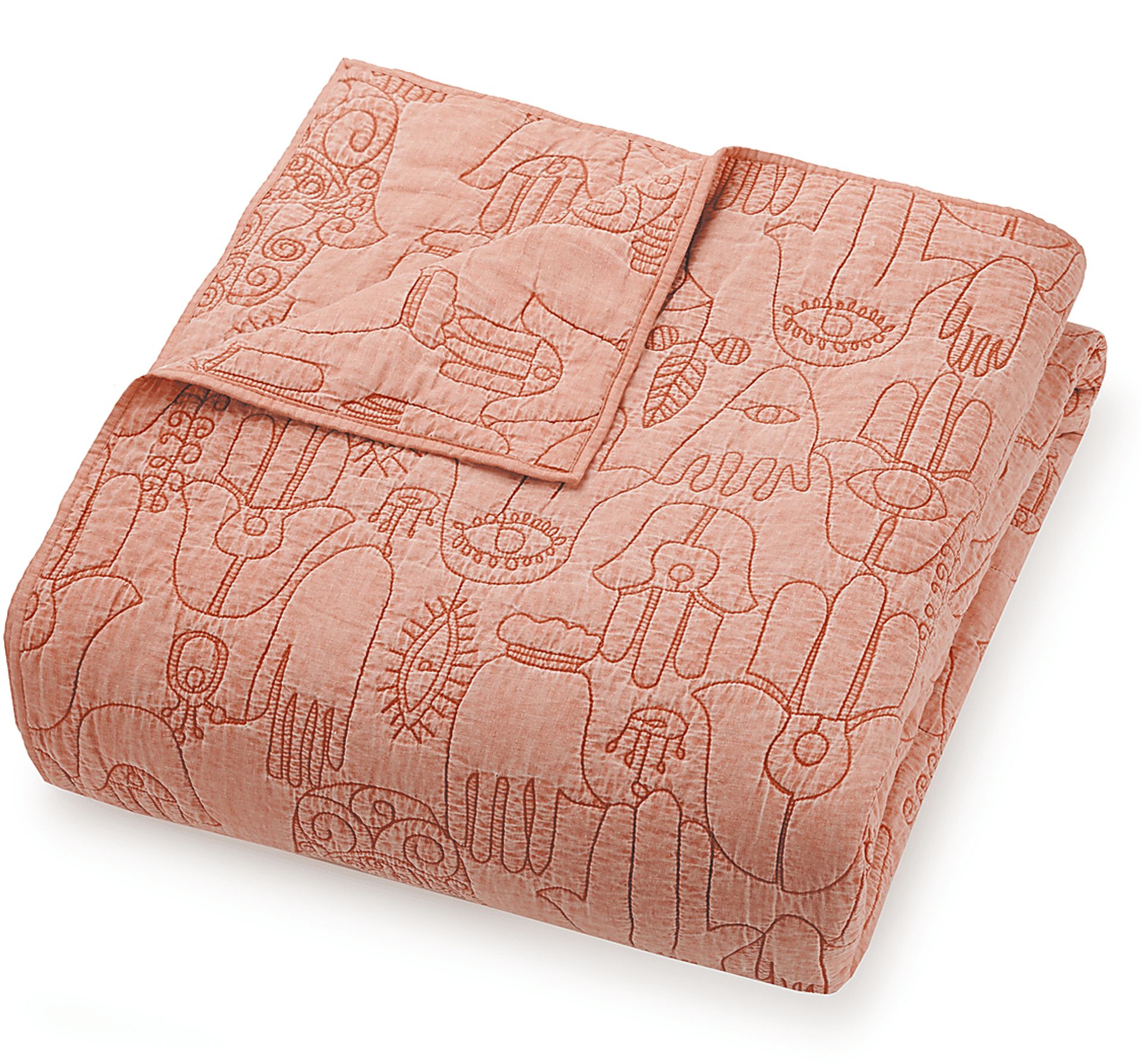 Flournoy Coral Full/Queen 3 Pc Quilt Set - Image 3