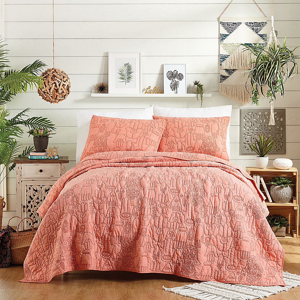 Flournoy Coral King 3 Pc Quilt Set - Thumbnail 2