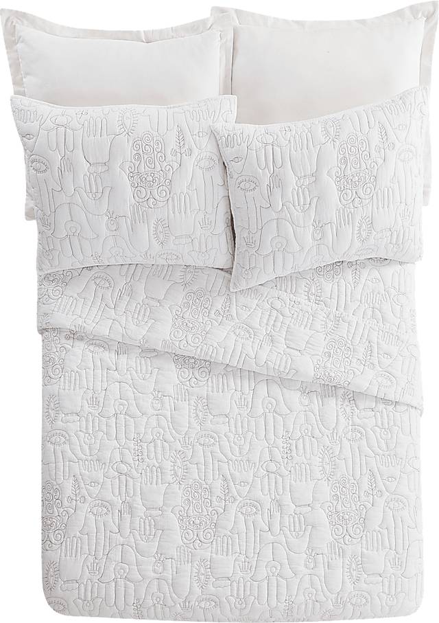 Flournoy White Full/Queen 3 Pc Quilt Set - Thumbnail - Image 1