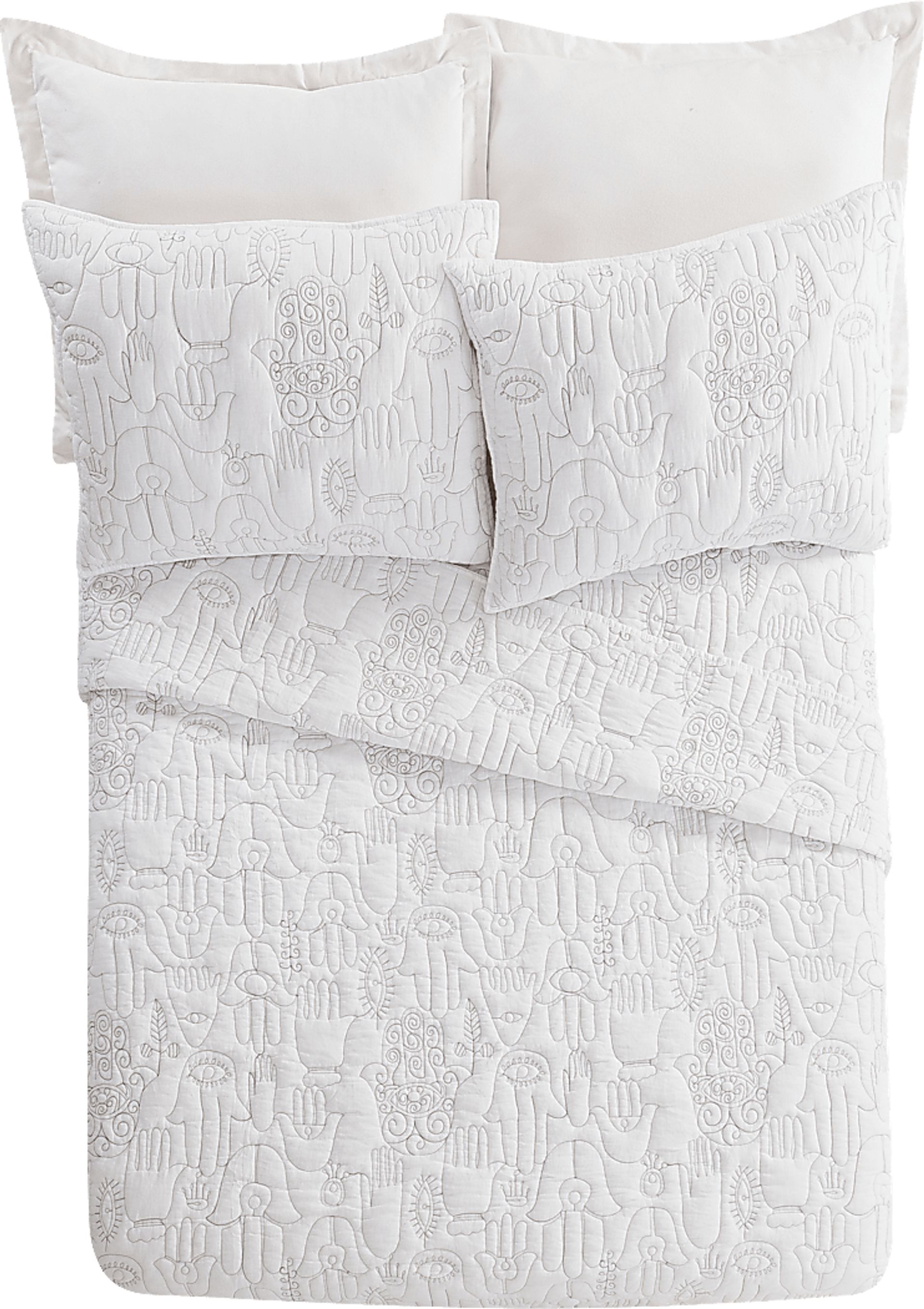 Flournoy White Full/Queen 3 Pc Quilt Set - Image 1