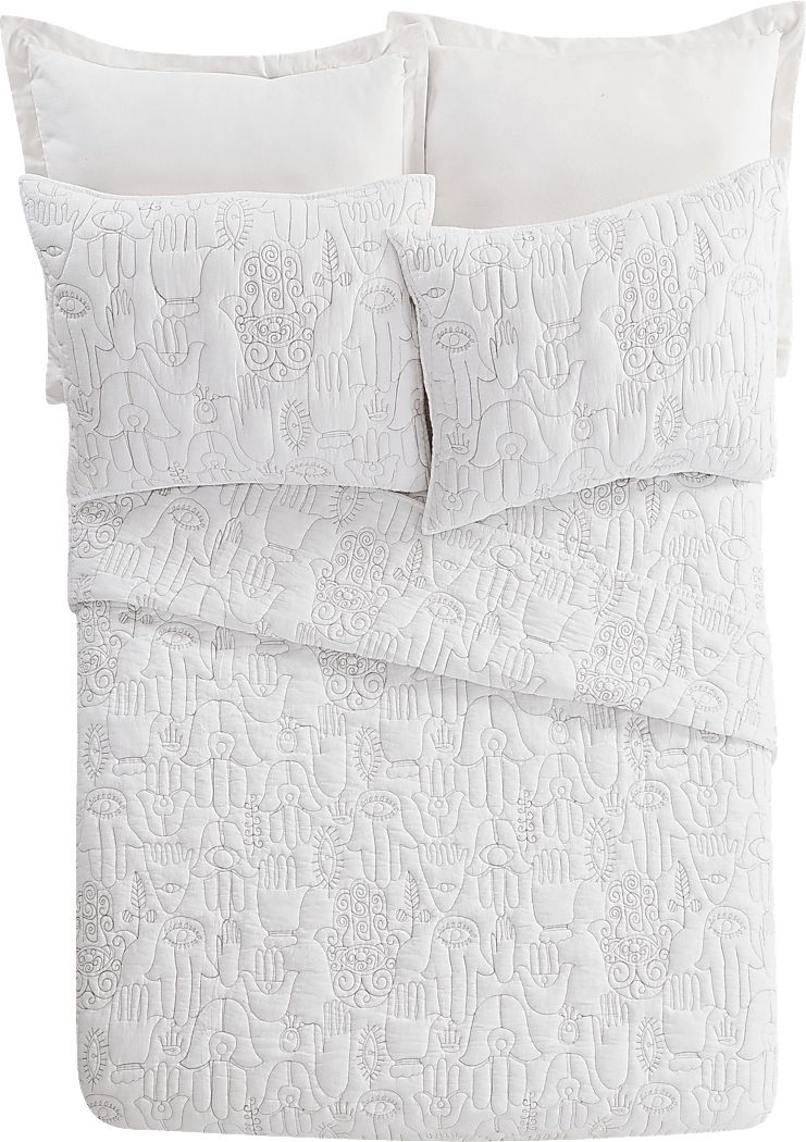 Flournoy White King 3 Pc Quilt Set