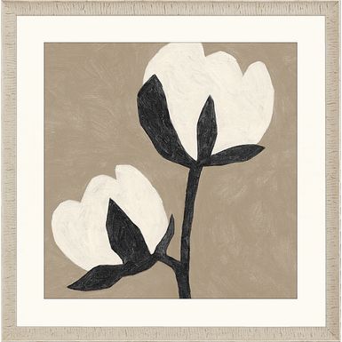 Flower Duet White Framed Artwork