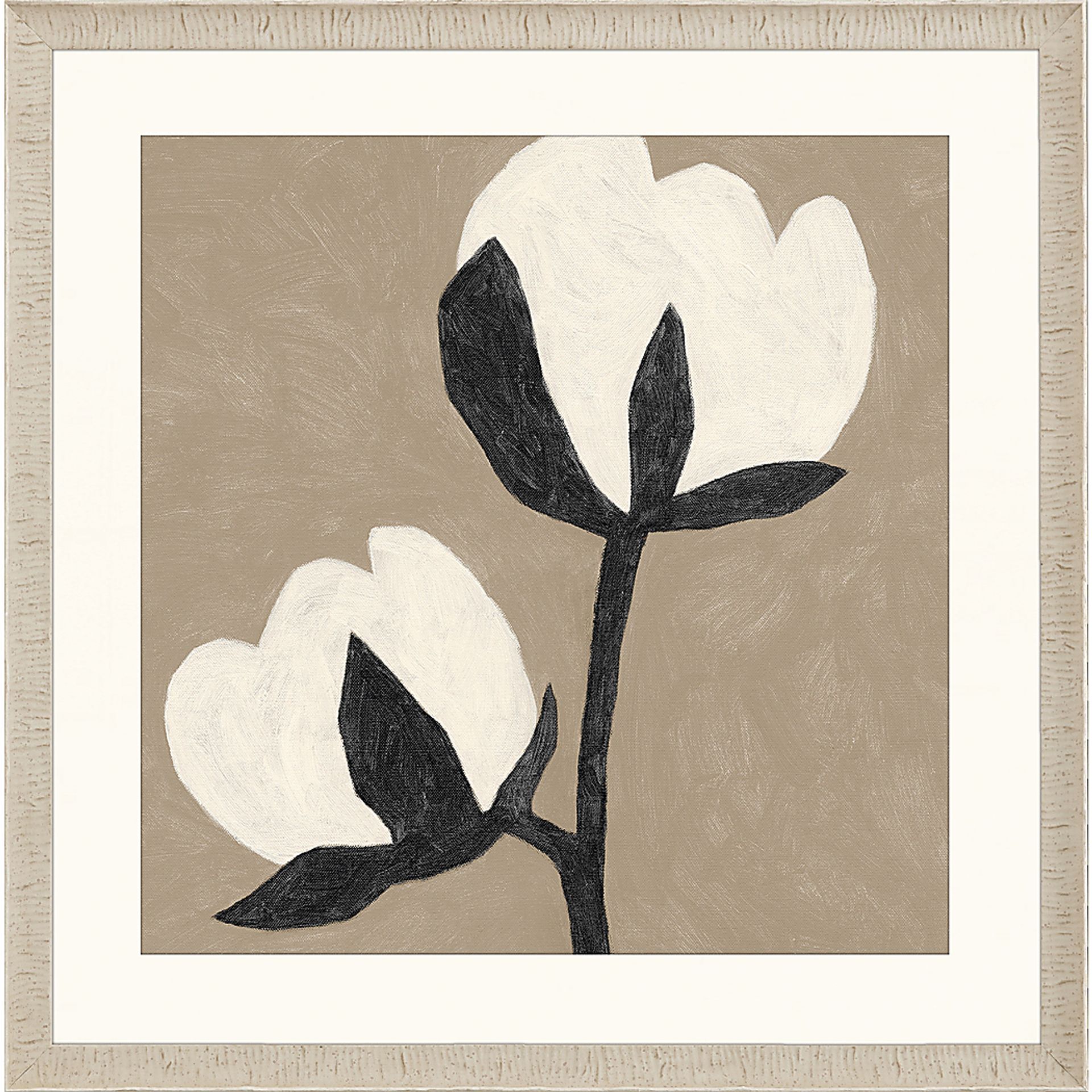 Flower Duet White Framed Artwork - Image 1