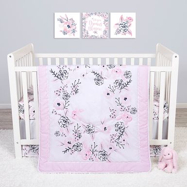 Flower Fantasy White 4 Pc Baby Bedding Set