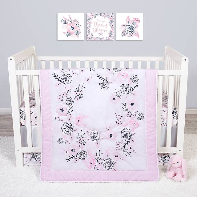 Flower Fantasy White 4 Pc Baby Bedding Set - Thumbnail - Image 1