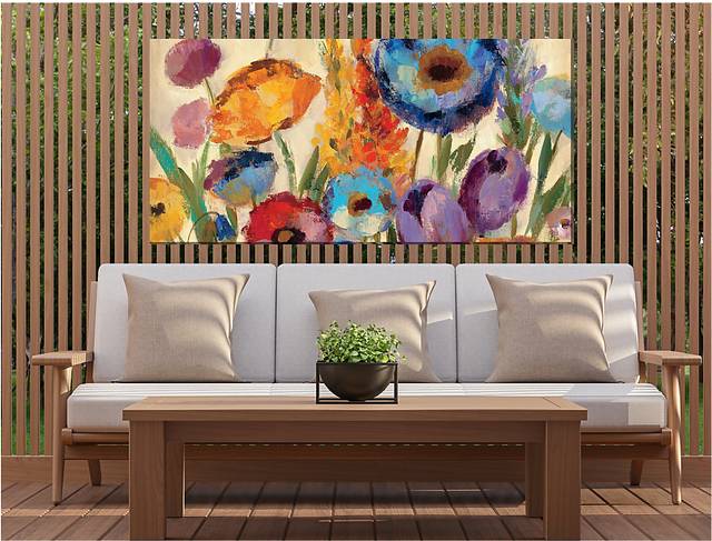 Flower Field Orange Indoor/Outdoor Wall Art - Thumbnail - Image 2
