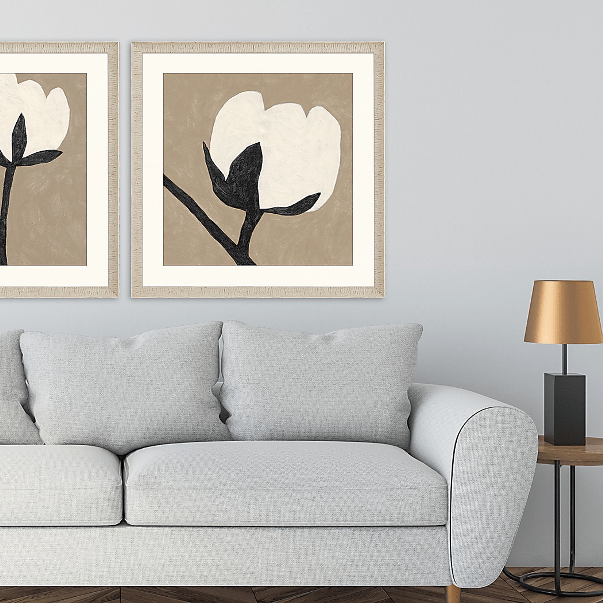 Flower Solo White Framed Artwork - Image 2
