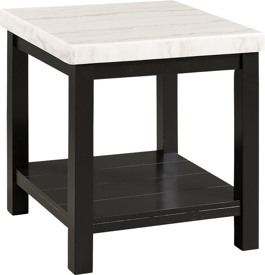 Flowerbank White End Table