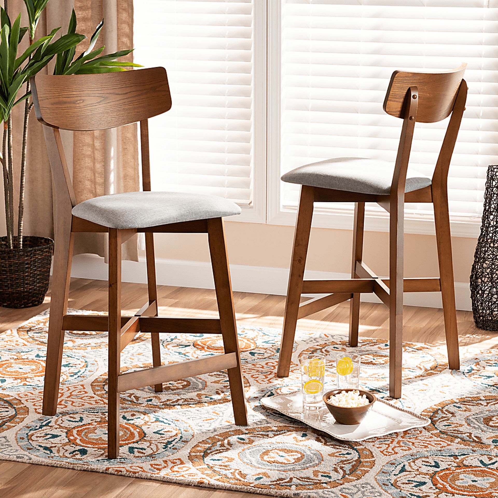 Flowertown Gray Counter Height Stool, Set of 2 - Image 6