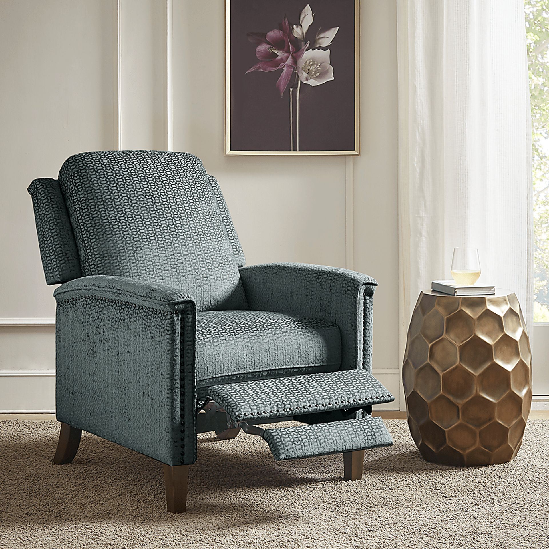 Flowerwood Charcoal Recliner - Image 9