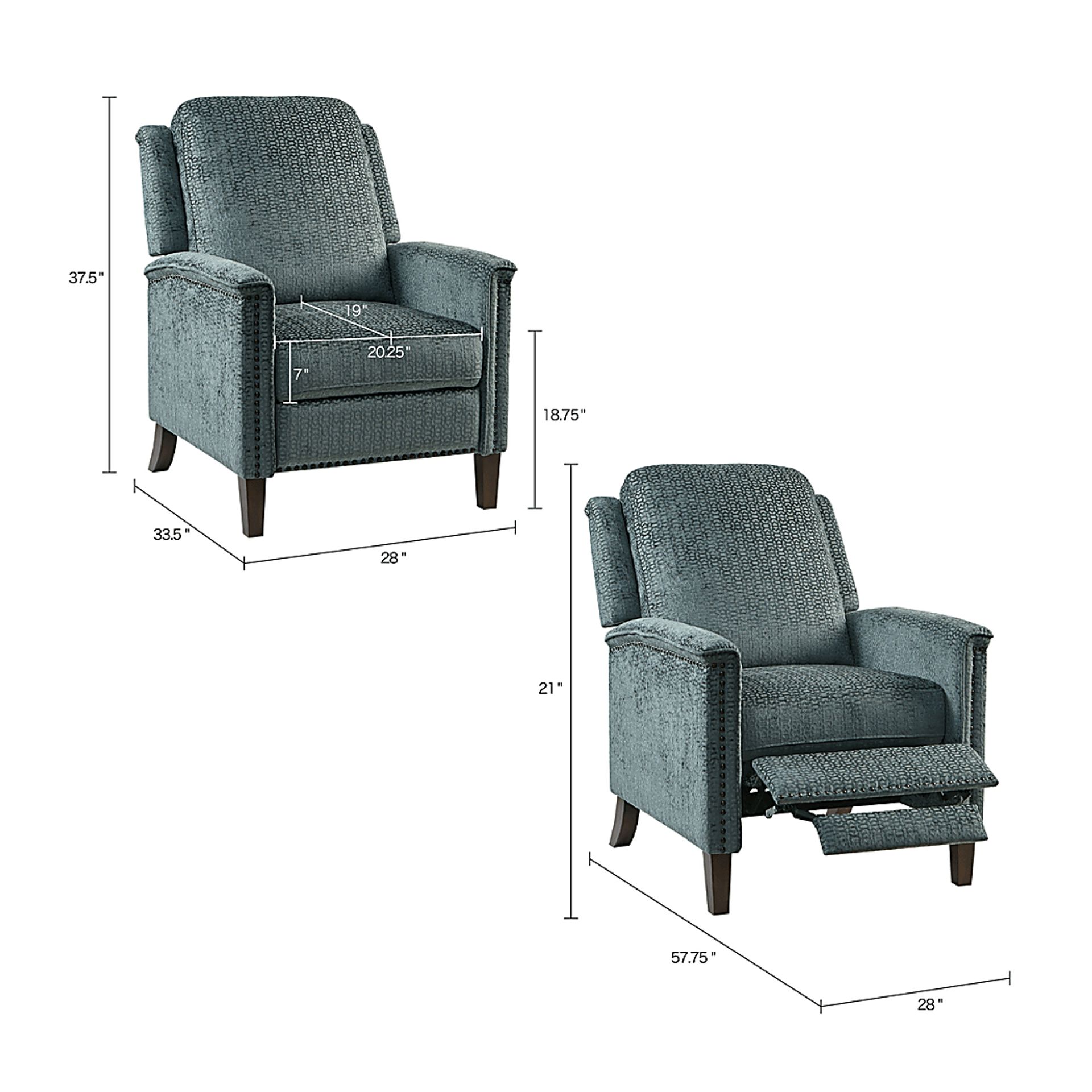 Flowerwood Charcoal Recliner - Image 10