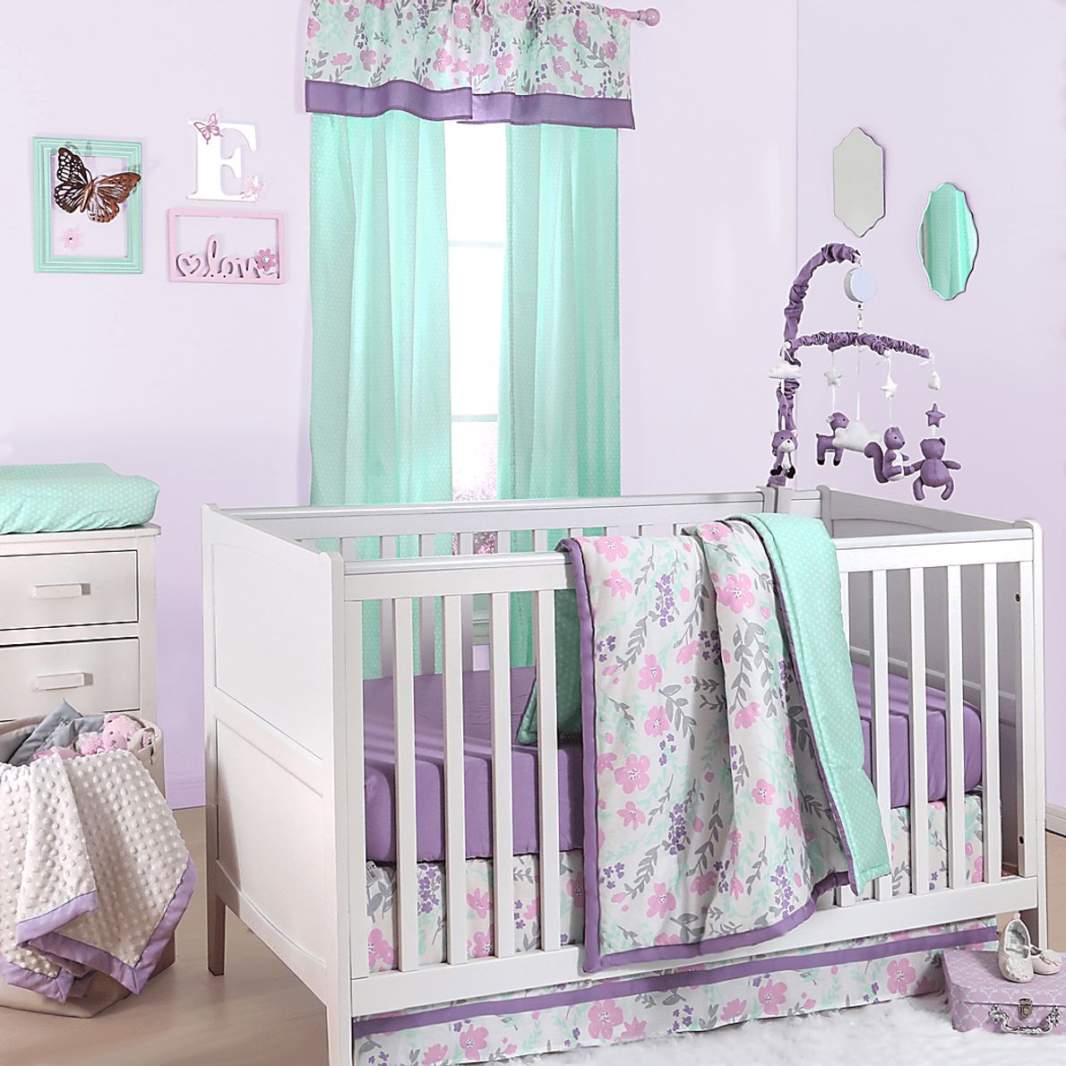 Turquoise crib bedding online set